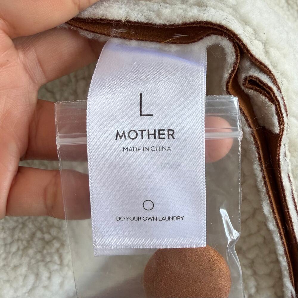 Mother The Brrly Coat Wash Staying In Size Large Brown White Warm Coat Luxury - Picture 5 of 16
